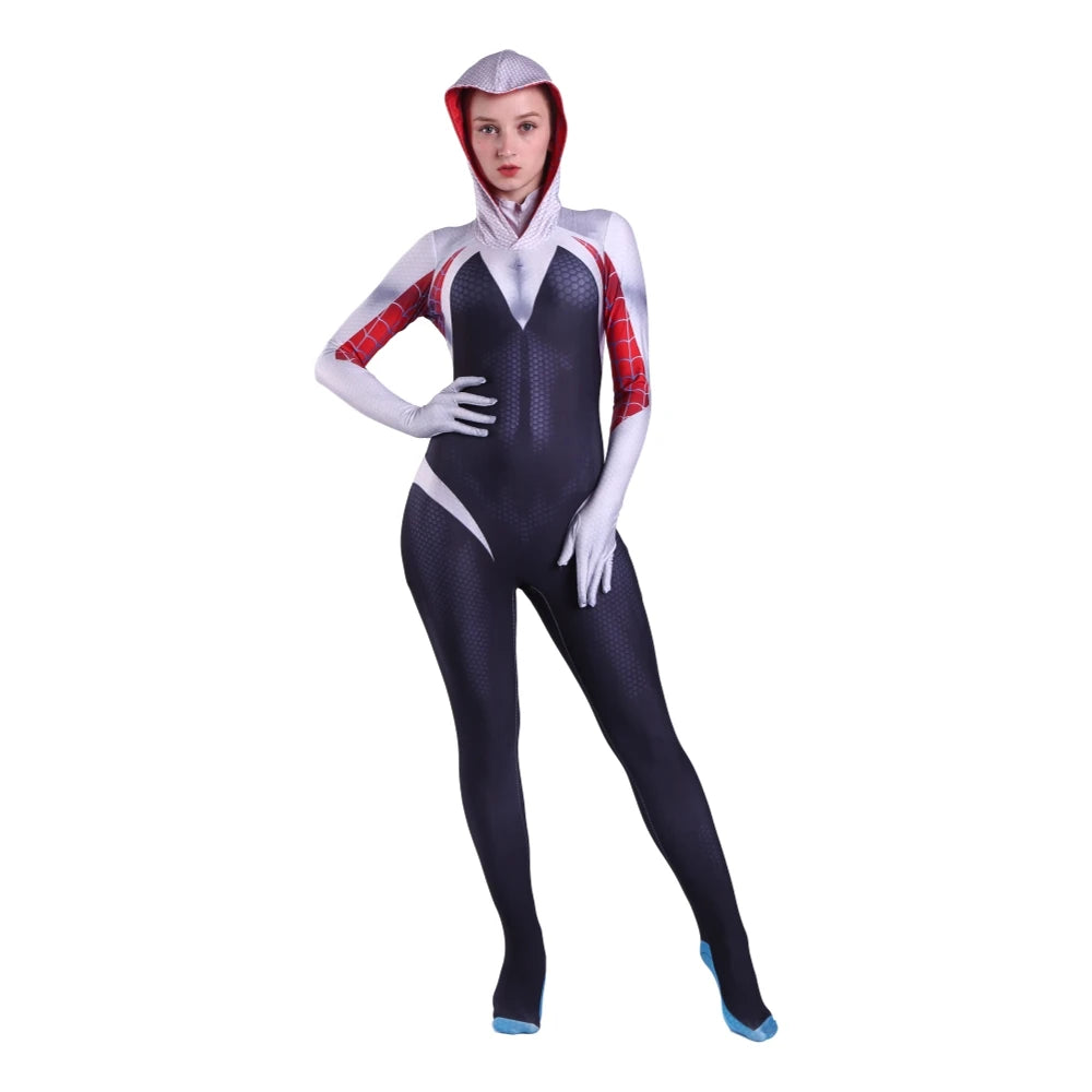 Anime Cosplay Gwenom Costume Sexy Gwen Stacy Cosplay Halloween Costumes for Women Superhero Spider Girls Tights Suit