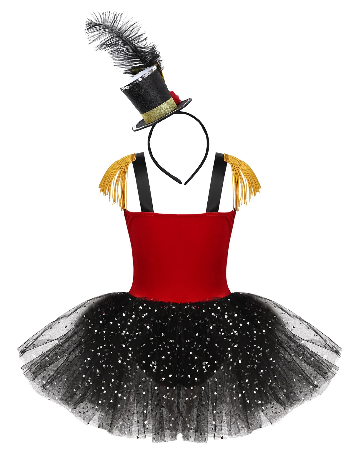 Ringmaster Circus Show Costumes for Girls Sequins Tassels Ballet Tutu Dance Dress Leotard Halloween Carnival Party Fancy Dresses