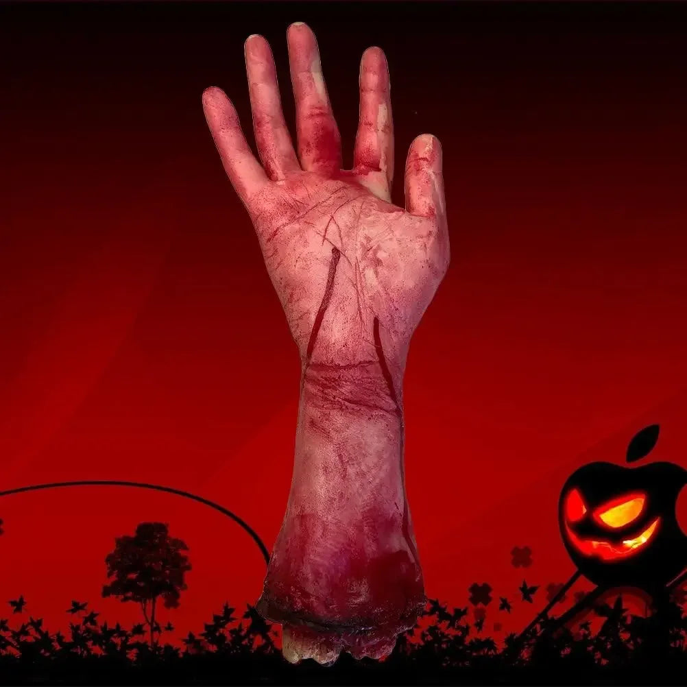 Fake Severed Hands Halloween Zombie Hand Severed Arm Props Broken Body Parts for Haunted House Halloween Decorations Tricky Toys