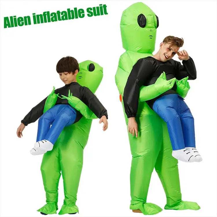 Cartoon Alien Inflatable Suit Alien Costume for Kids Monster Inflatable Costume Scary Green Alien Cosplay Costume for AdultParty