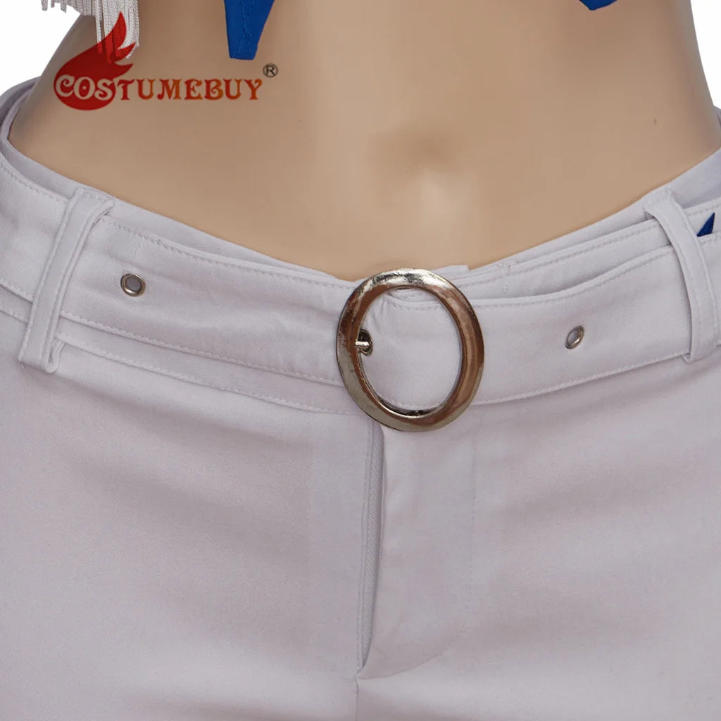 Women's Cheerleader Costume High School Girl Cheerleading Uniform Halloween Costume Blue Sexy Star Team Cheer Two Piece Set