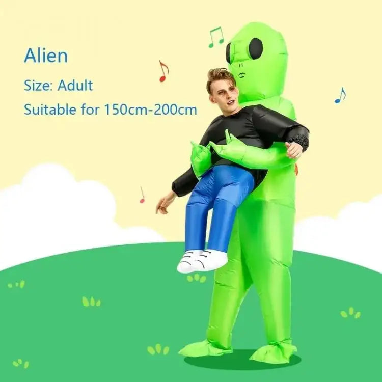 Cartoon Alien Inflatable Suit Alien Costume for Kids Monster Inflatable Costume Scary Green Alien Cosplay Costume for AdultParty
