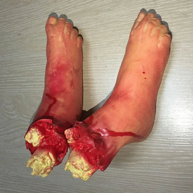 Fake Severed Hands Halloween Zombie Hand Severed Arm Props Broken Body Parts for Haunted House Halloween Decorations Tricky Toys