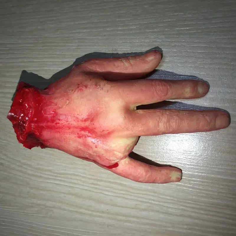 Fake Severed Hands Halloween Zombie Hand Severed Arm Props Broken Body Parts for Haunted House Halloween Decorations Tricky Toys