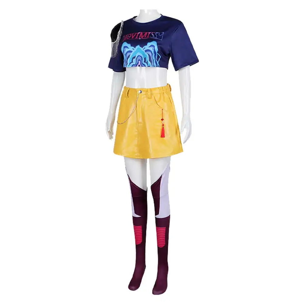 Mira Cosplay Costume 2025 Cartoon Demon Cos Hunter of KPop Roleplay Disguise Outfits Tops Skirts Socking Female Halloween Suit