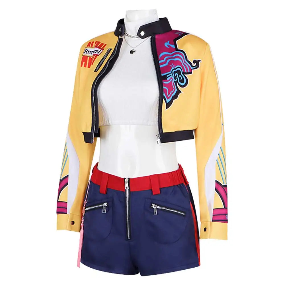 Rumi Cosplay 2025 Cartoon Demon Role Hunter of KPop Costume Women Adult Girls Fantasia Clothing Jacket Necklace Set Halloween