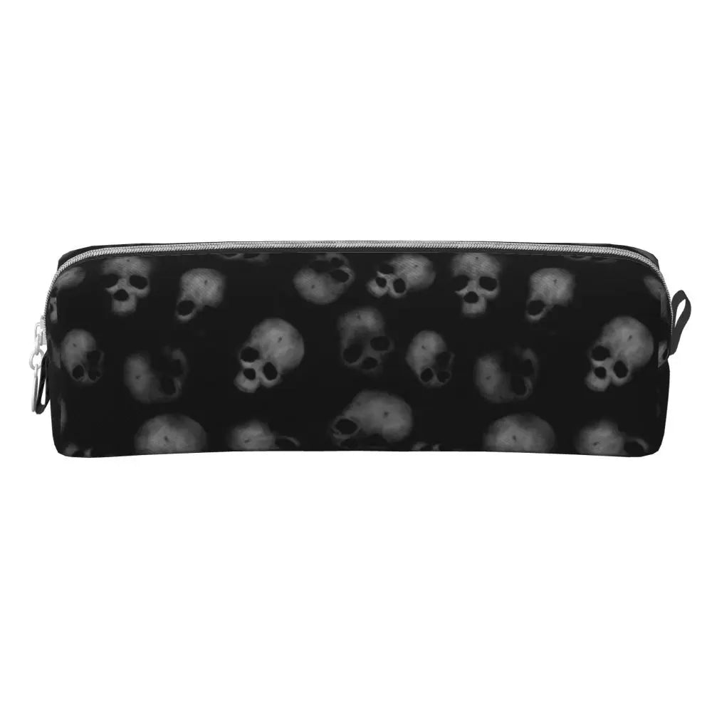 Skulls Pattern Pencil Cases Cute Goth Witchcraft Pen Box Pencil Bags Student Large Storage School Supplies Gifts Pencilcases
