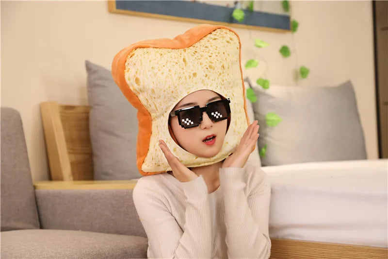 Cartoon Plush Headwear Cosplay Party Funny Eggplant Food Hat Cap Pineapple Popcorn Chips Headdress Photo Performance Prop