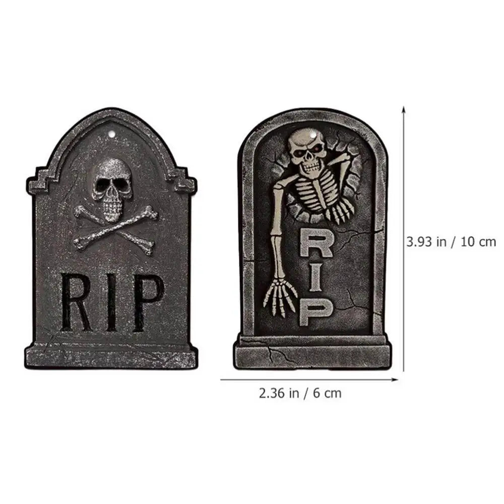 Horror Halloween Signs Pendant Halloween Decorations Graveyard Tombstone Cemetery Signs Horror Atmosphere 16pcs Mini Tombstones