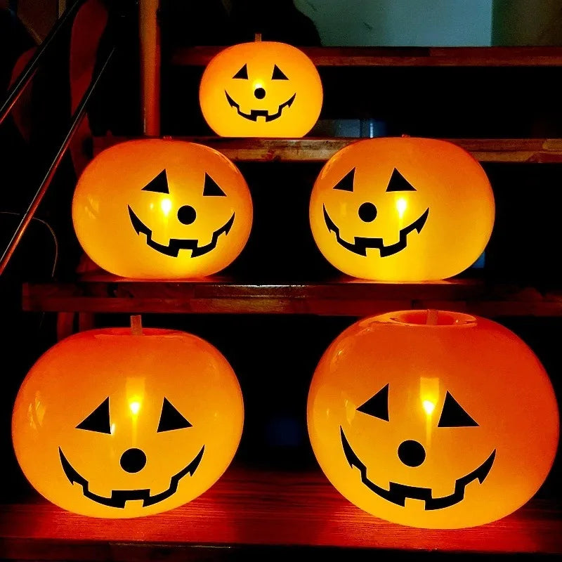 1/10PCS Halloween Glowing Latex Balloons 10inch Pumpkin LED Lights Trick Or Treat Kids Gifts Halloween Party Decoration Supplies