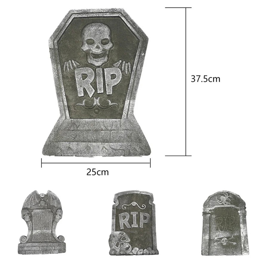 New Foam Skeleton Halloween Decorations for Home Grave Bat Party Supplies Halloween Accessories Horror House Props Rip Tombstone