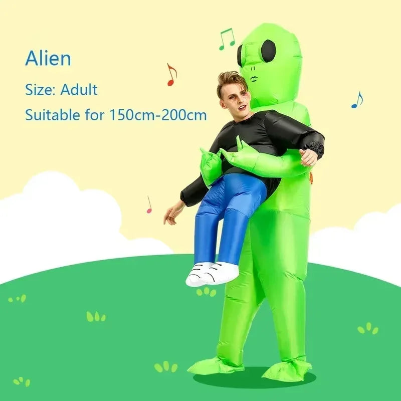 Cartoon Alien Inflatable Suit Alien Costume for Kids Monster Inflatable Costume Scary Green Alien Cosplay Costume for AdultParty