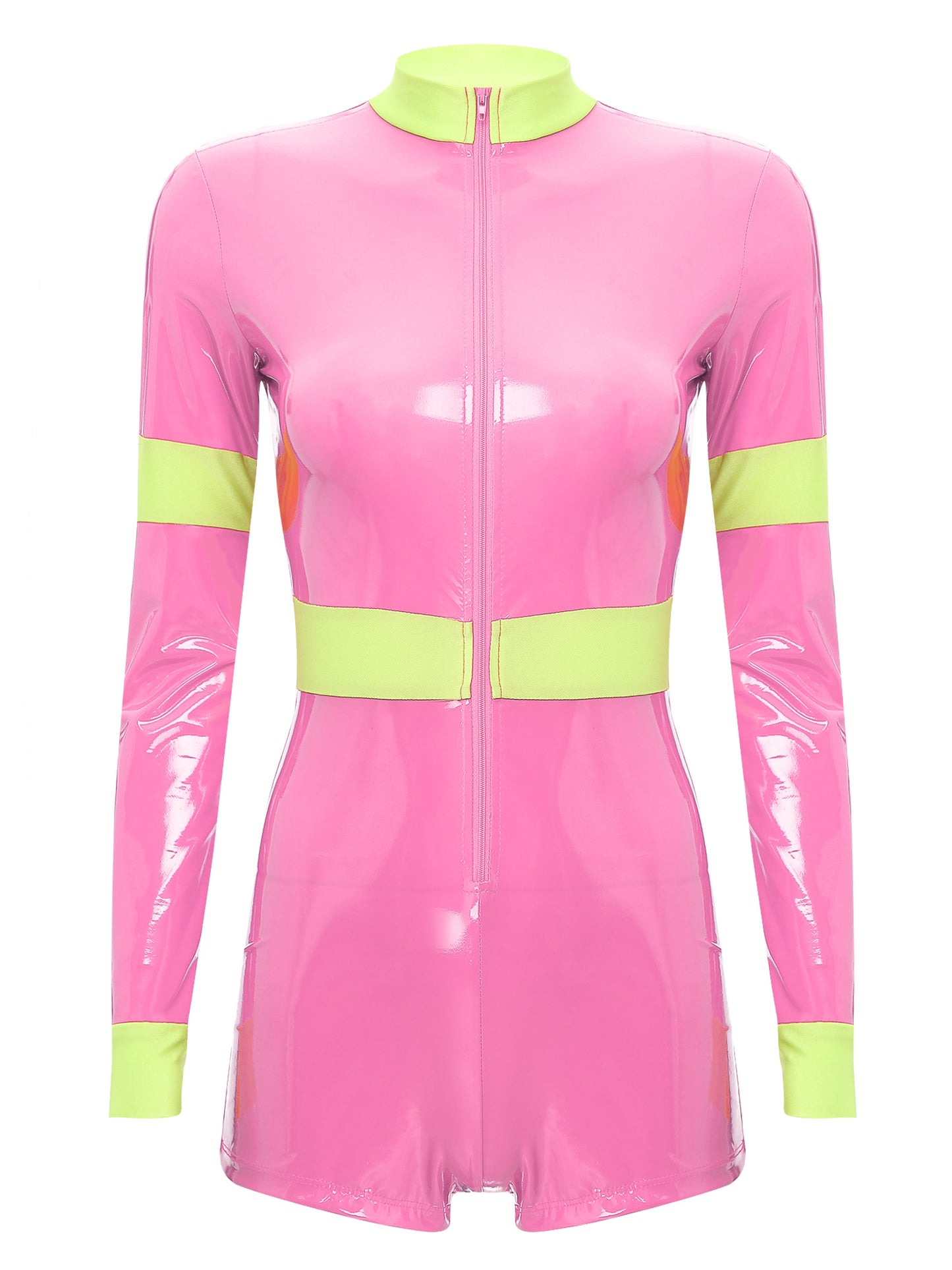 Women's Firefighter Costume - Long Sleeve Zipper Jumpsuit for Halloween Cosplay