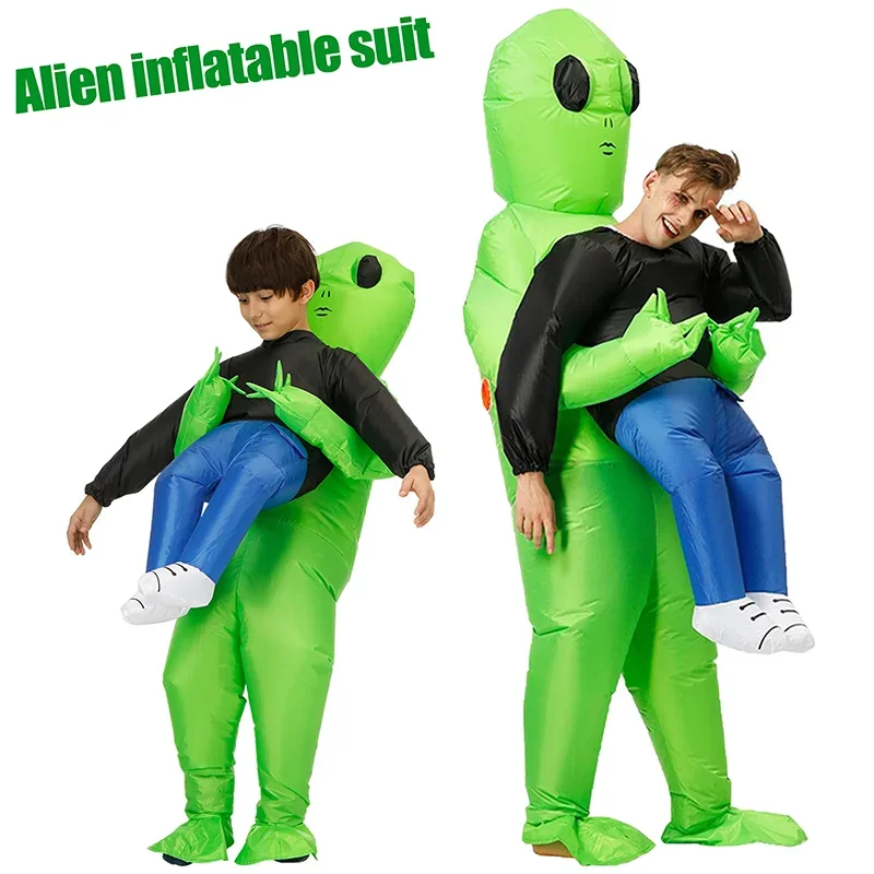 Cartoon Alien Inflatable Suit Alien Costume for Kids Monster Inflatable Costume Scary Green Alien Cosplay Costume for AdultParty