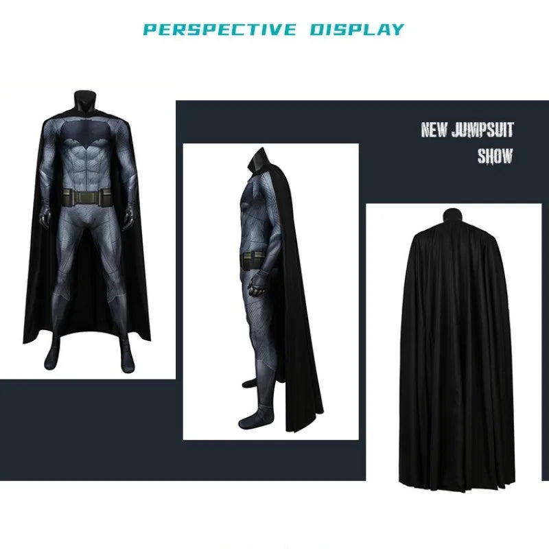 Men's Batman Cosplay Costume – Halloween Party Outfit with Cloak