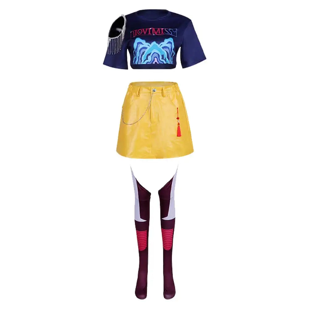 Mira Cosplay Costume 2025 Cartoon Demon Cos Hunter of KPop Roleplay Disguise Outfits Tops Skirts Socking Female Halloween Suit