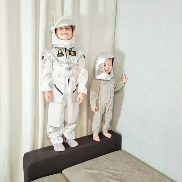 White Space suit Cosplay costume Astronaut Uniform Childrens Party Game Rocket Space suit