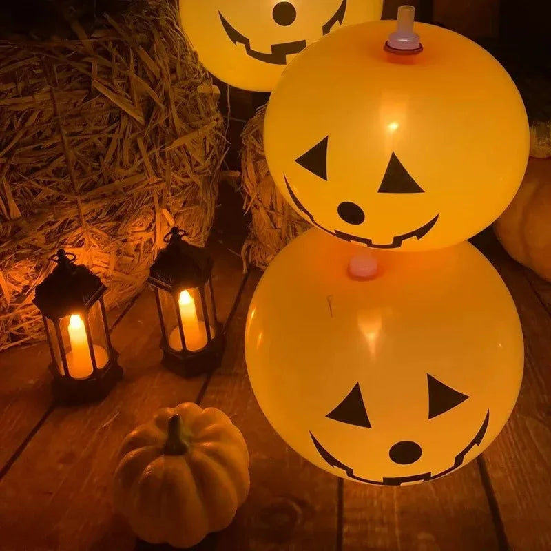1/10PCS Halloween Glowing Latex Balloons 10inch Pumpkin LED Lights Trick Or Treat Kids Gifts Halloween Party Decoration Supplies