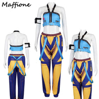 Zoey Cosplay 2025 Cartoon Demon Cos Hunter of KPop Costume Women Adult Girls Fantasia Clothing Blue Sexy Uniform Halloween Suit
