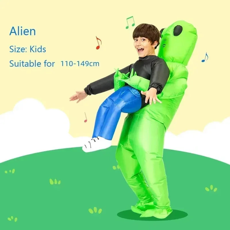 Cartoon Alien Inflatable Suit Alien Costume for Kids Monster Inflatable Costume Scary Green Alien Cosplay Costume for AdultParty