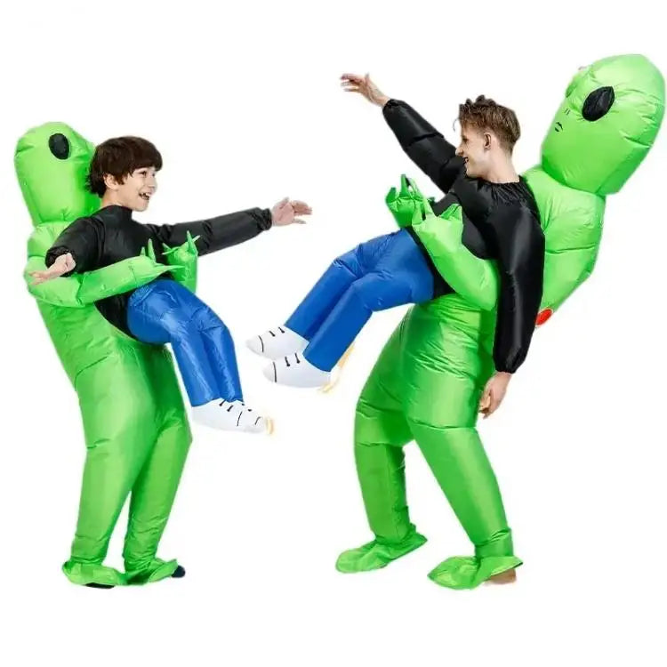 Cartoon Alien Inflatable Suit Alien Costume for Kids Monster Inflatable Costume Scary Green Alien Cosplay Costume for AdultParty