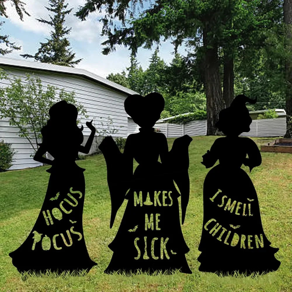 1/3PCS Halloween Decorations Outdoor Extra Large Black Witches Silhouette Yard Signs Outside Yard Lawn Kid Home Party Decoration