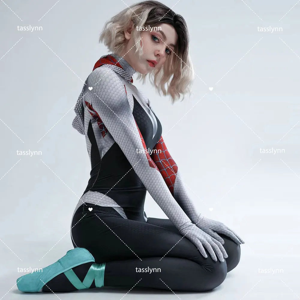 Anime Cosplay Gwenom Costume Sexy Gwen Stacy Cosplay Halloween Costumes for Women Superhero Spider Girls Tights Suit