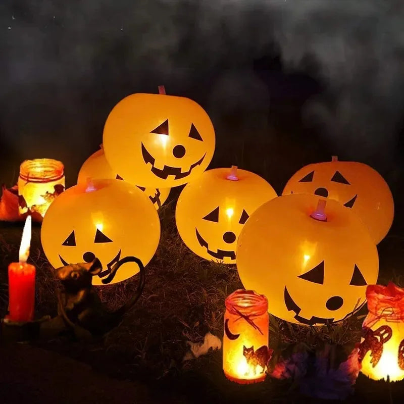 1/10PCS Halloween Glowing Latex Balloons 10inch Pumpkin LED Lights Trick Or Treat Kids Gifts Halloween Party Decoration Supplies