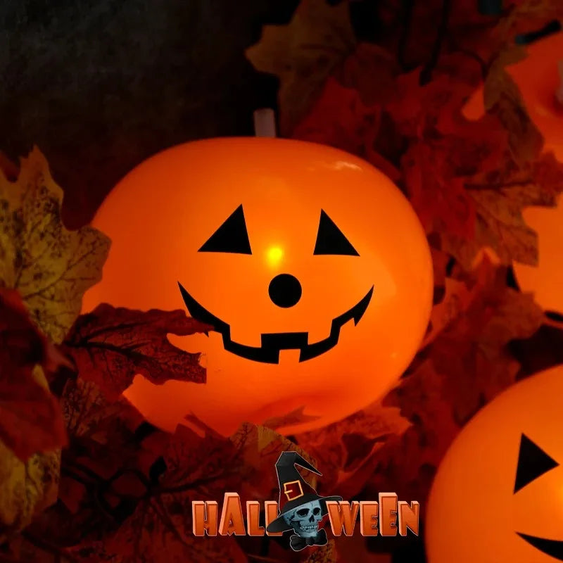 1/10PCS Halloween Glowing Latex Balloons 10inch Pumpkin LED Lights Trick Or Treat Kids Gifts Halloween Party Decoration Supplies