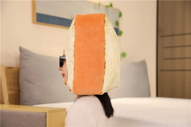 Cartoon Plush Headwear Cosplay Party Funny Eggplant Food Hat Cap Pineapple Popcorn Chips Headdress Photo Performance Prop