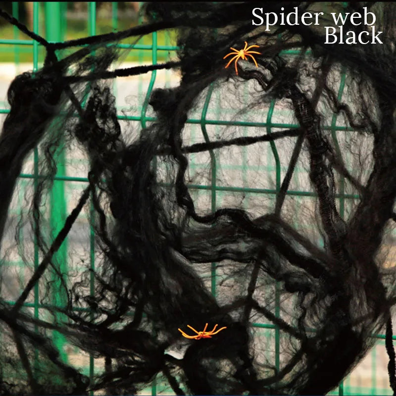 Halloween Decorations Artificial Spider Web Stretchy Cobweb Scary Party Halloween Decoration for Bar Haunted House Scene Props
