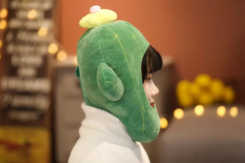 Cartoon Plush Headwear Cosplay Party Funny Eggplant Food Hat Cap Pineapple Popcorn Chips Headdress Photo Performance Prop