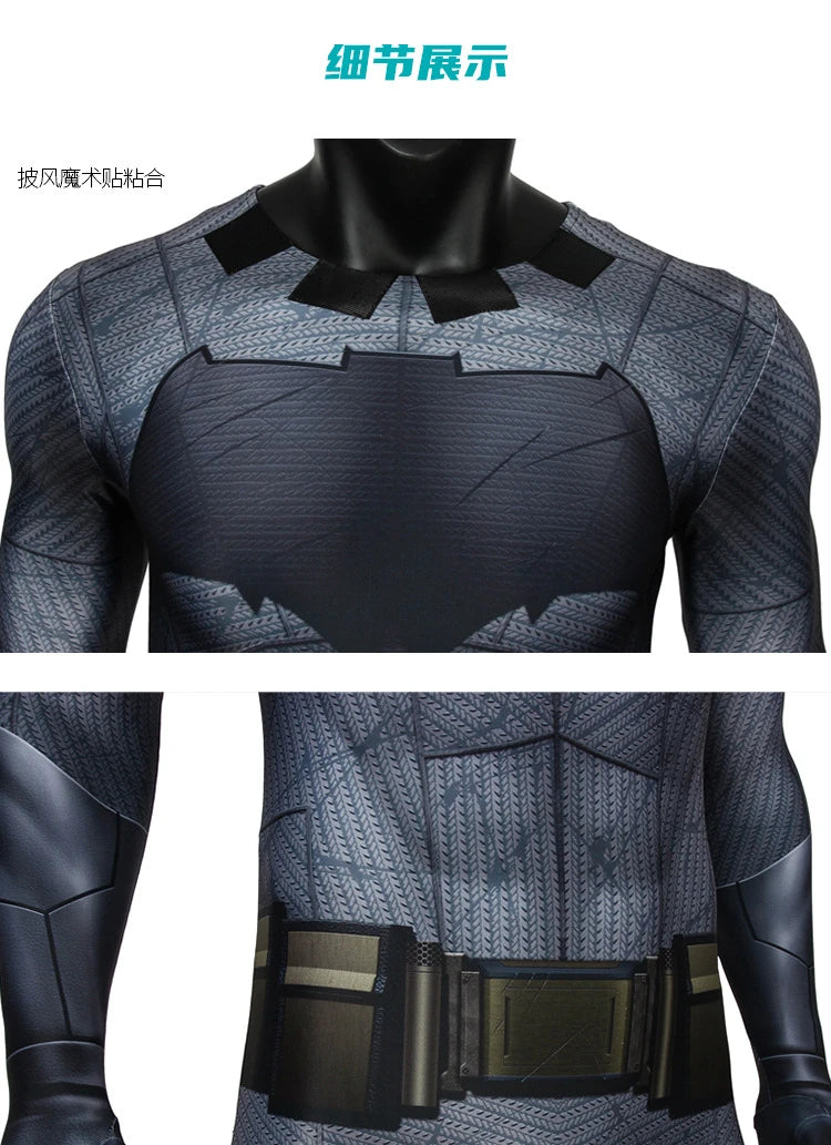 Men's Batman Cosplay Costume – Halloween Party Outfit with Cloak