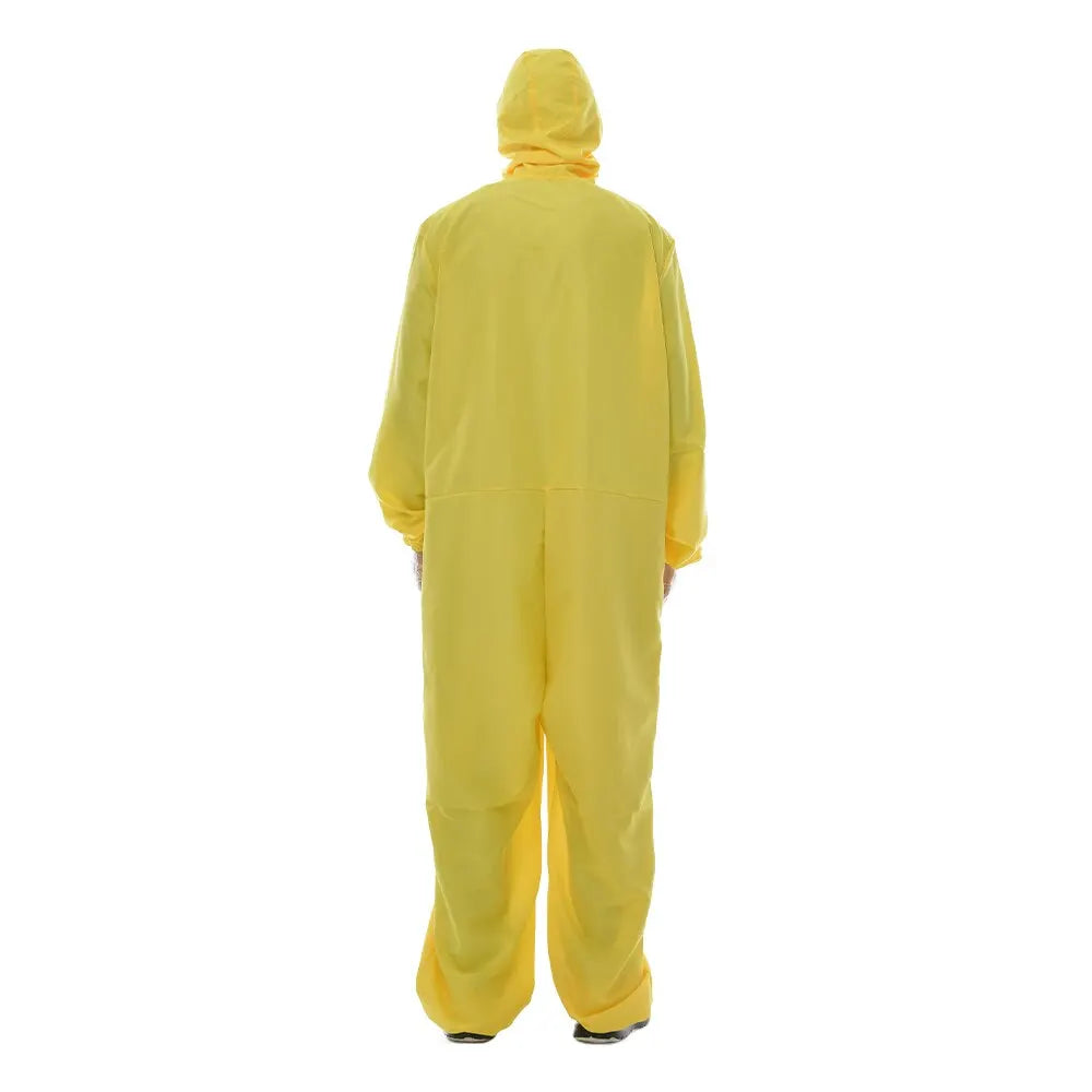 Men's Cheap Biohazard Costume Halloween with Goggles Yellow Breaking Bad Jumpsuit Carnival Easter Purim Fancy Dress