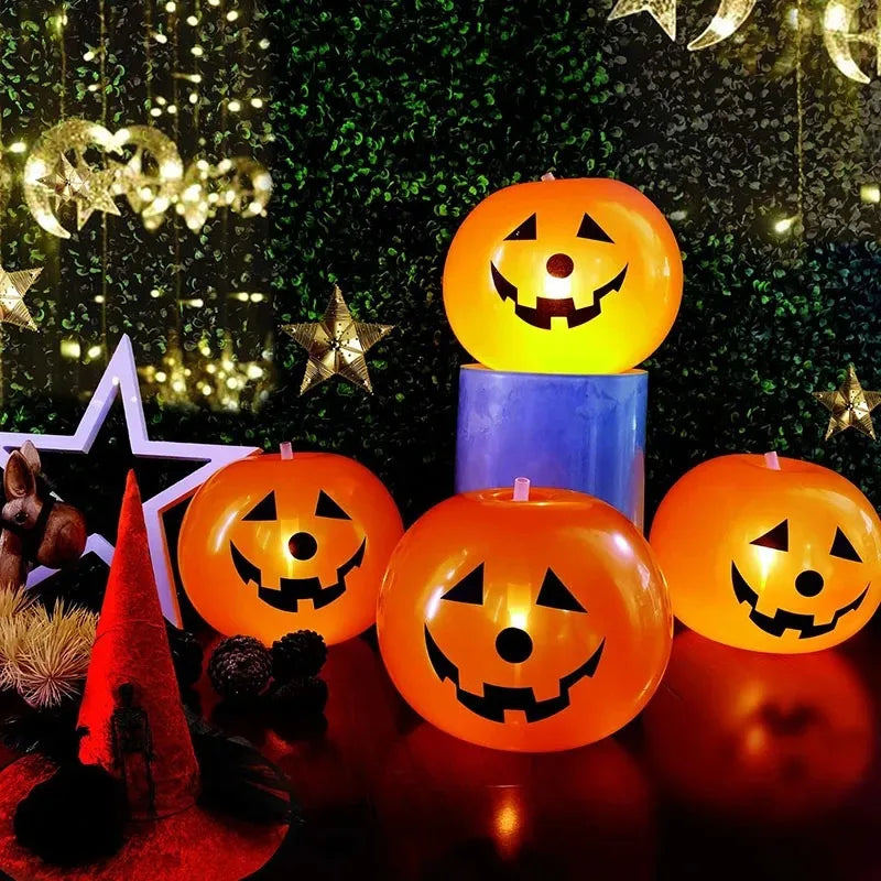 1/10PCS Halloween Glowing Latex Balloons 10inch Pumpkin LED Lights Trick Or Treat Kids Gifts Halloween Party Decoration Supplies
