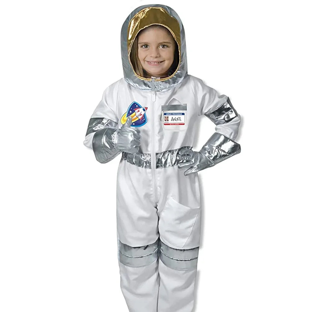 White Space suit Cosplay costume Astronaut Uniform Childrens Party Game Rocket Space suit