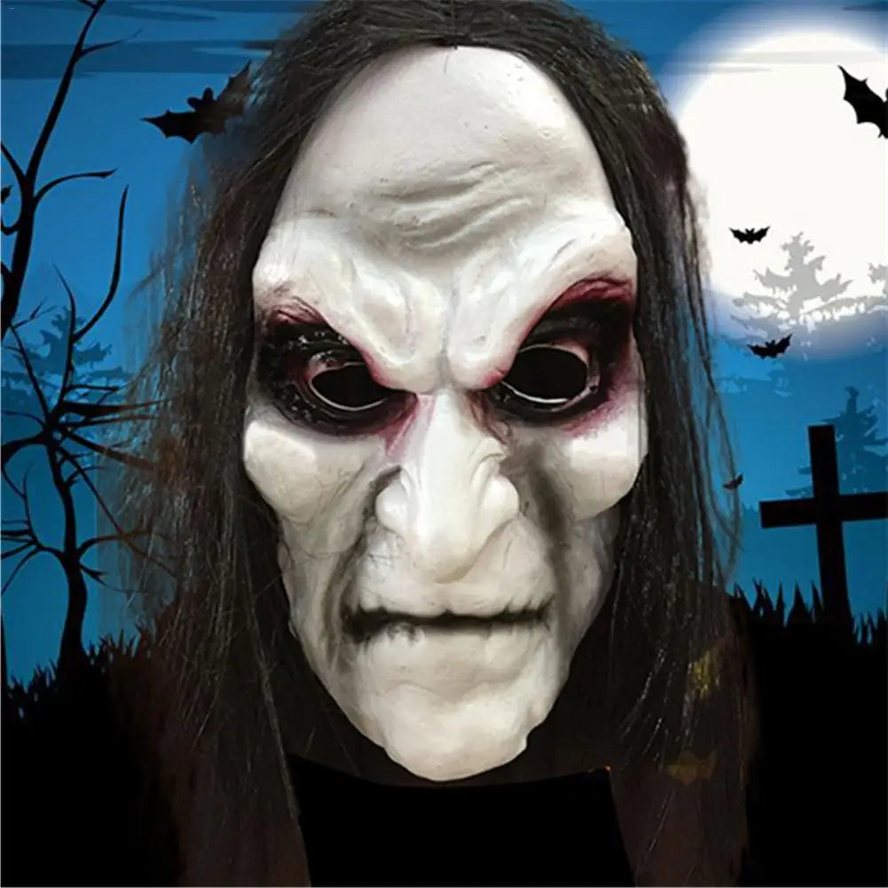 Halloween Zombie Mask Props Grudge Ghost Hedging Zombie Mask Realistic Masquerade Halloween Mask Long Hair Ghost Scary Mask