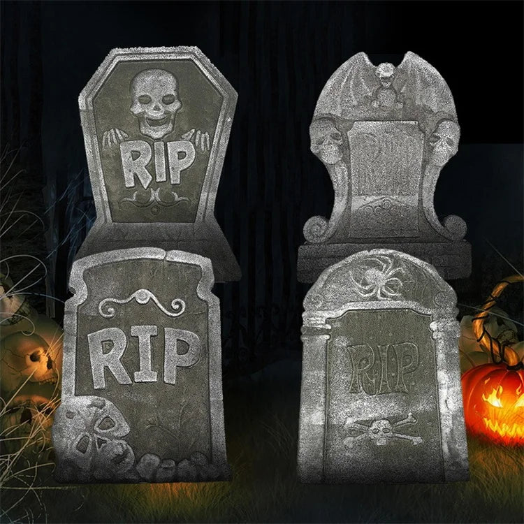 New Foam Skeleton Halloween Decorations for Home Grave Bat Party Supplies Halloween Accessories Horror House Props Rip Tombstone