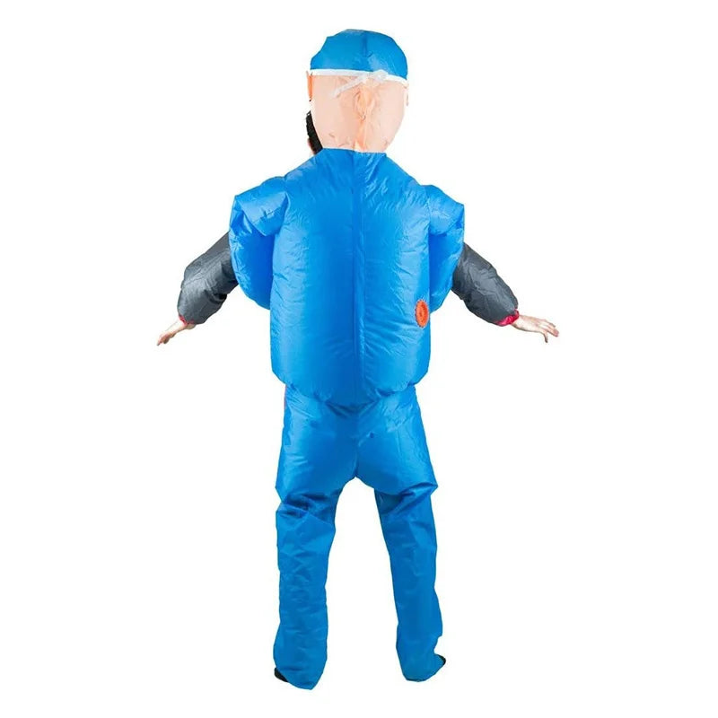 Adults Scary Doctor/Surgeon Inflatable Costume Halloween Carnival Tricky Cosplay Costume Props Fancy Dress Stage Shows Apparel
