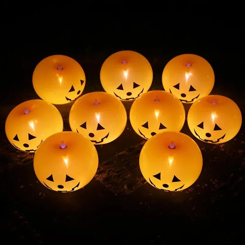 1/10PCS Halloween Glowing Latex Balloons 10inch Pumpkin LED Lights Trick Or Treat Kids Gifts Halloween Party Decoration Supplies
