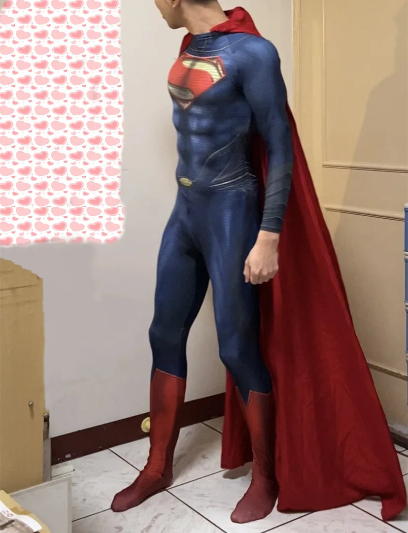Adults Kids The Man of Steel Cosplay Costume Zentai Suit Superhero Halloween Bodysuit