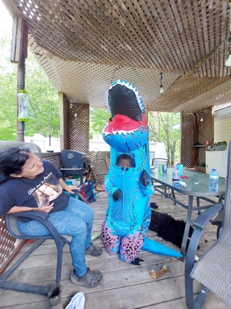Halloween Mascot T-Rex Dinosaur Inflatable Costume Cartoon Doll Props Cosplay for Adult Kid Cosplay Christmas Funny Suits