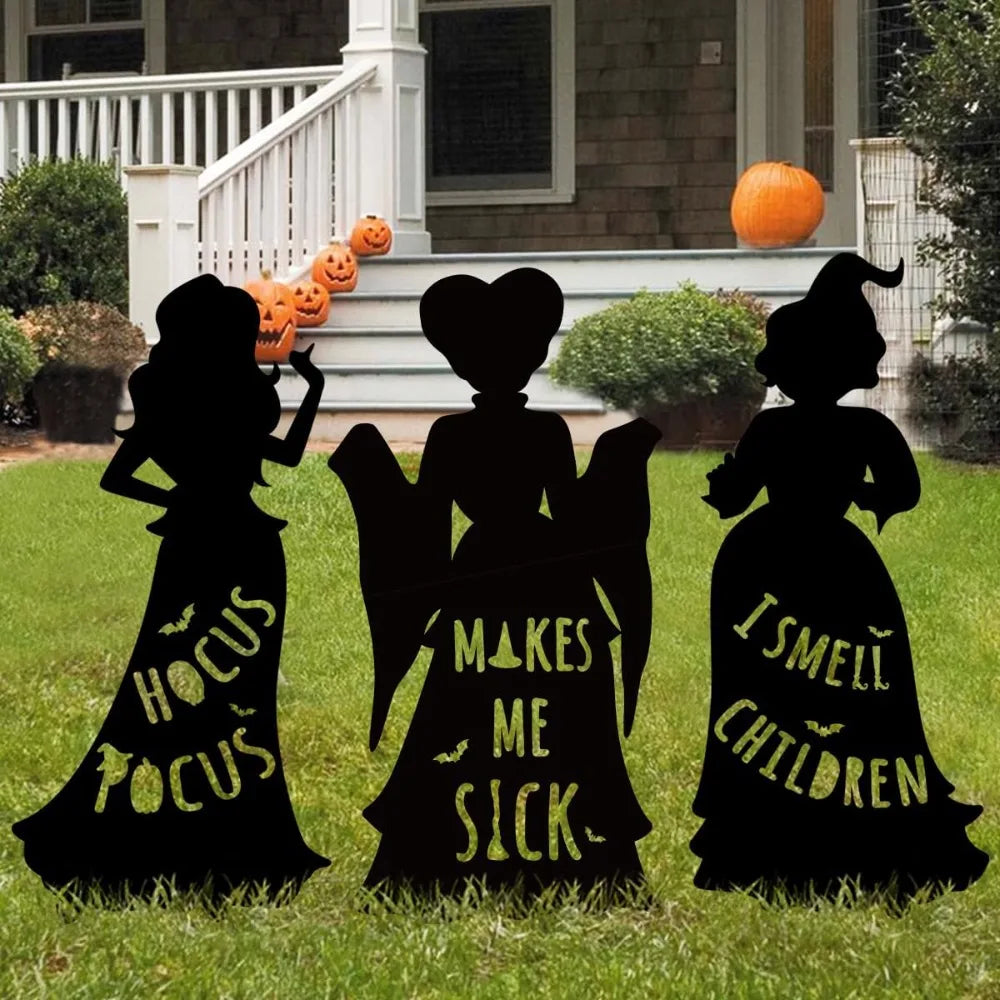 1/3PCS Halloween Decorations Outdoor Extra Large Black Witches Silhouette Yard Signs Outside Yard Lawn Kid Home Party Decoration