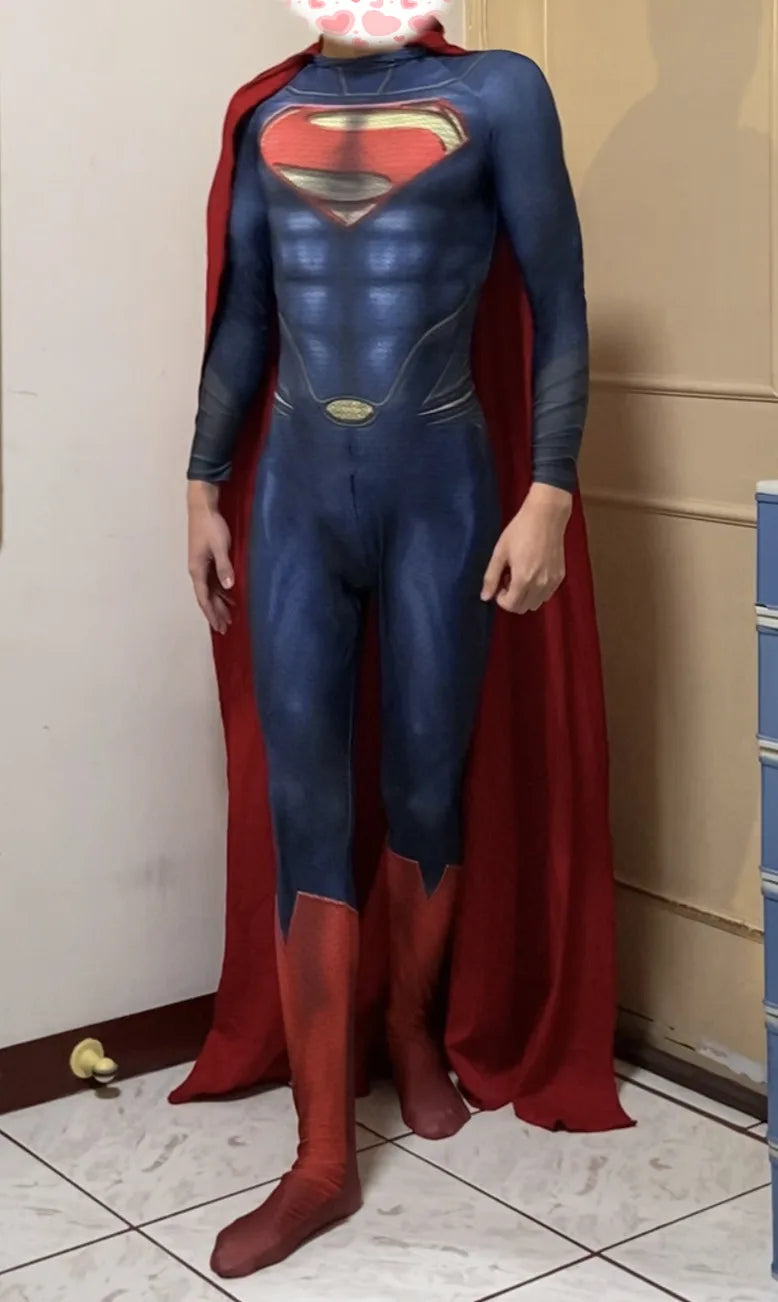 Adults Kids The Man of Steel Cosplay Costume Zentai Suit Superhero Halloween Bodysuit