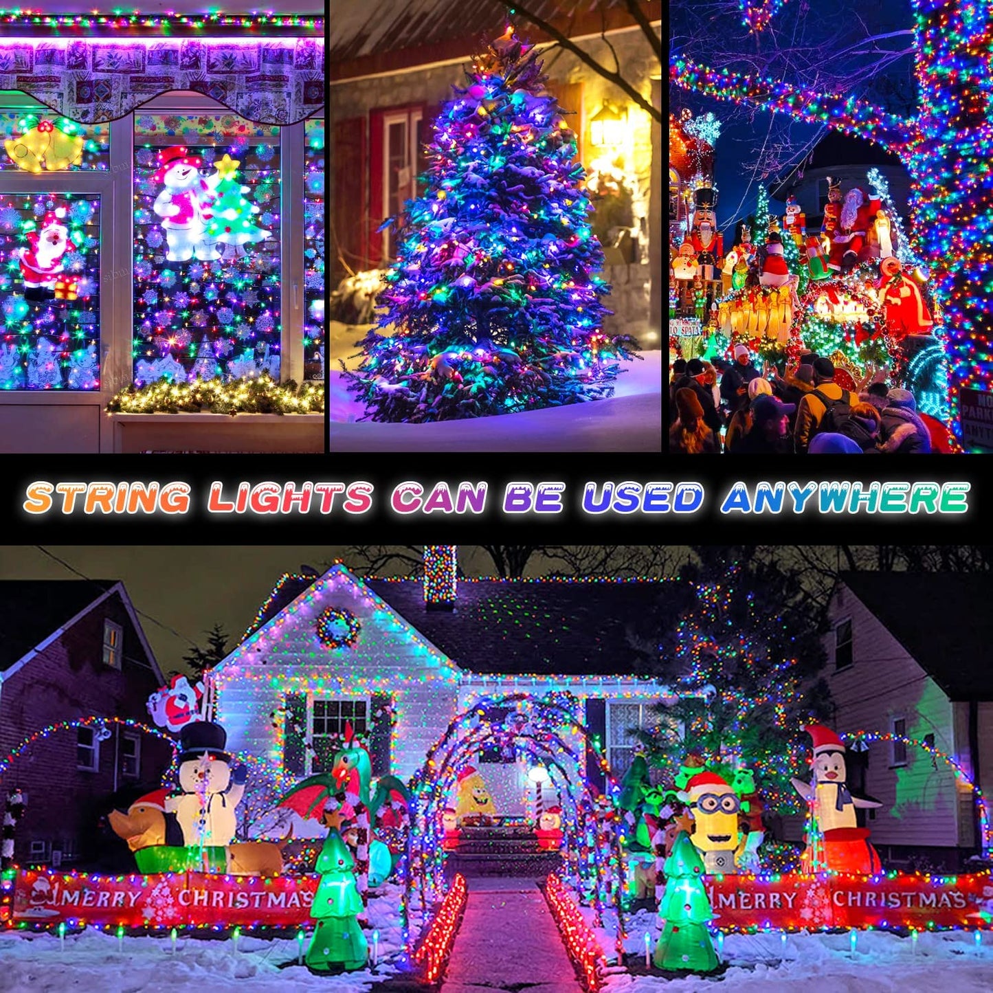 39ft LED Solar Light 100 Lights Outdoor Waterproof Fairy Garland Lights Christmas Party Halloween Decorations Solar Lights