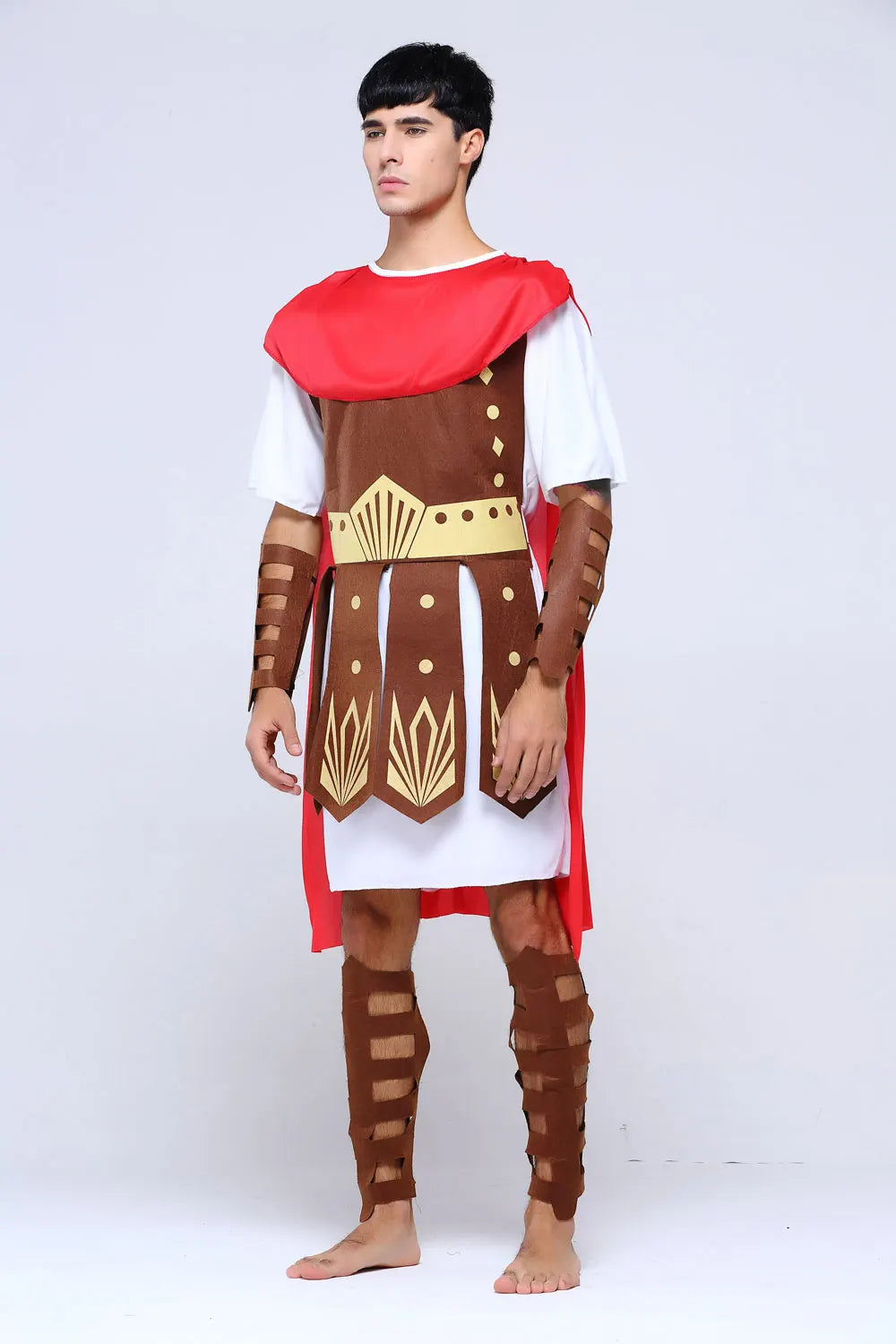 Adult Men Greek Roman Warrior Gladiator Costume Knight Julius Caesar Costumes Halloween Carnival Mardi Gras Fancy Dress Umorden