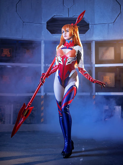 ROLECOS Anime Asuka Cosplay Costume Asuka Langley Soryu Cosplay Costume Sexy Jumpsuit Women Bodysuit Halloween Headwear