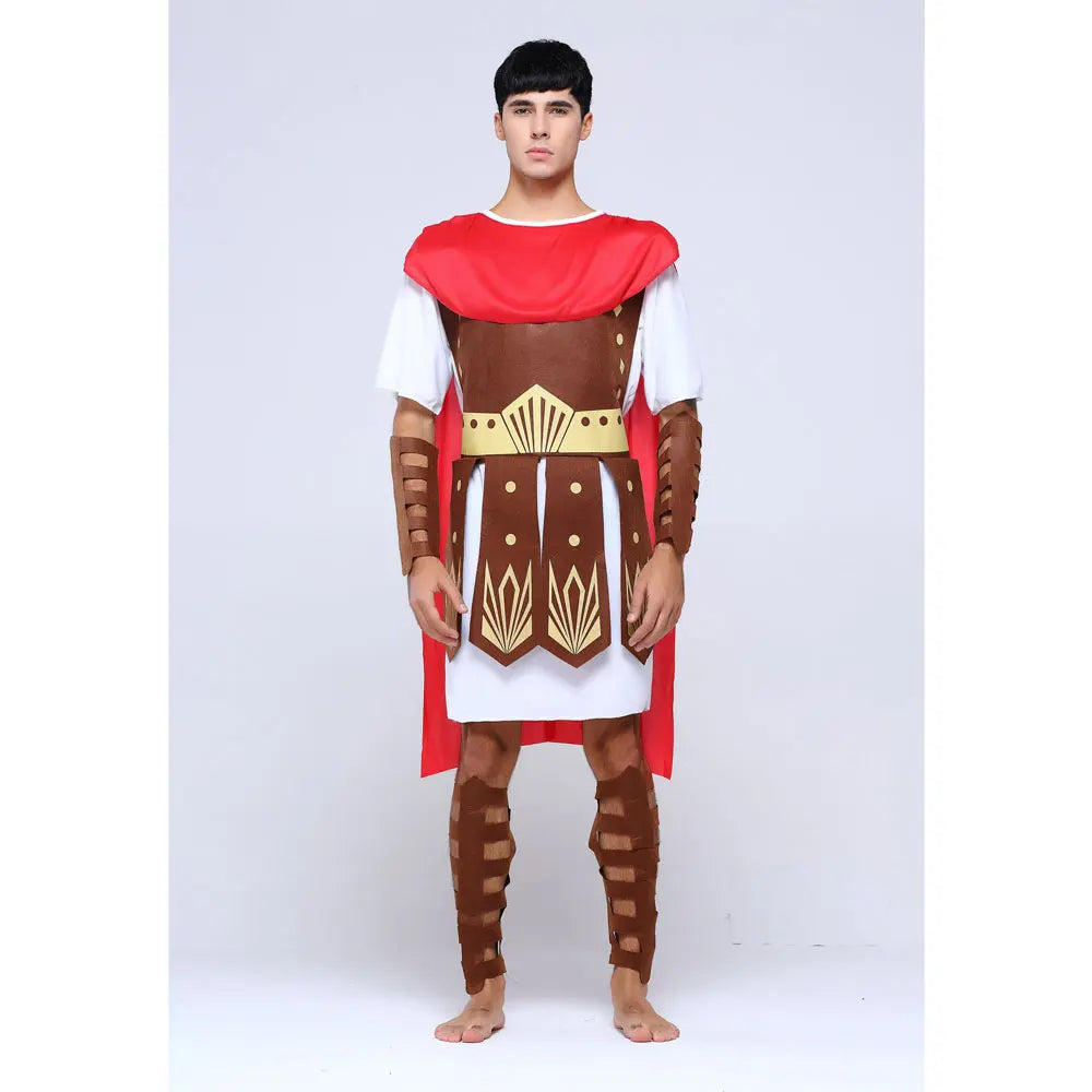 Adult Men Greek Roman Warrior Gladiator Costume Knight Julius Caesar Costumes Halloween Carnival Mardi Gras Fancy Dress Umorden