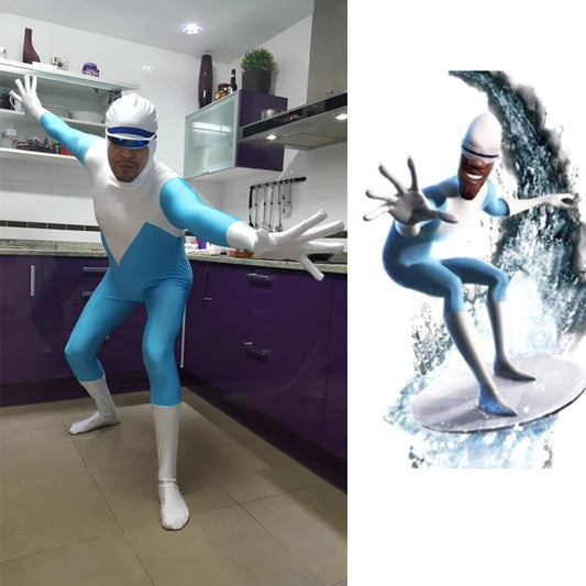 Frozone Superhero Costume – Kids & Adults Halloween Cosplay Suit