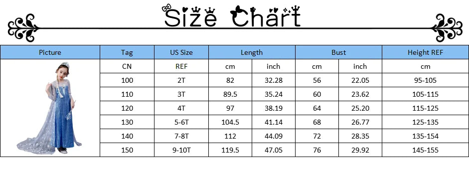 2020 Girls Elsa 2 Princess Sequin Dress with Snowfake Cape Crown Halloween Costume Clothing for Kids Childrens Fancy Dresses